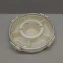 Snackle Box Container Divided Serving Tray with Lid, 6-Compartment Portable Spinning Round Stackable Container, Handle for Organize Veggies, Fruit, Candy, Party Snacks, Nuts, Kitchen Party Essentials