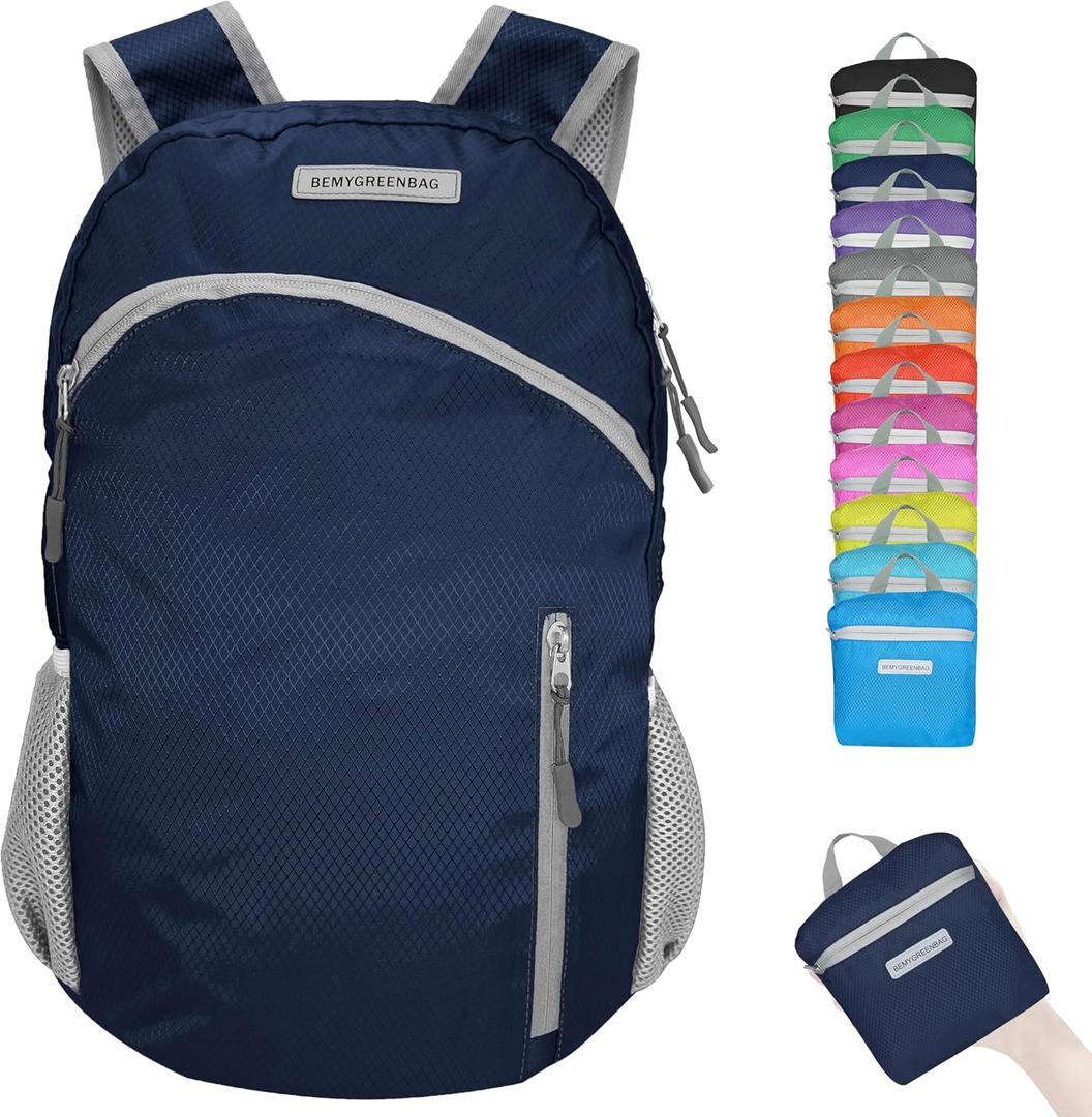 35L Foldable Waterproof Backpack For Outdoor Sports Travel Inside Wet Clothes Compartment Packable For Multiple (1dark Blue)