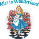 Cute Cartoon Girl Holding Rabbit Mad Hatter Cheshire Cat Alice in Wonderland Adventurous Creative Minimalist Cartoon Girls Boys Kid Room Design Nursery Fun Home Vinyl Decoration Size (26x26 inch)