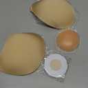 Invisible Strapless Sticky Bra Push up for Women, Ultra Adhesive Bra for Backless Dress, Cleavage Bra Lift Novelty Bras (B Cup, Light Beige)