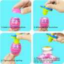 Pinkiwine 4 Pack Easter Eggs Light Up Spinning Tops with Flashing LED Lights for Kids Boys Girls Easter Basket Stuffers Toys Gifts