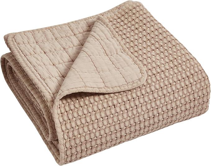 Levtex Home - Mills Waffle - Throw - Adobe Cotton Waffle - Throw Size 50 x 60in.