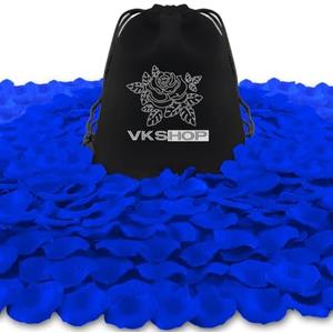 VKshop 4500 Pack Blue Rose Petals, Artificial Roses Flower Petals for Romantic Night, Valentine's Day and Weddings