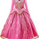JerrisApparel Girls Pink Princess Costume Halloween Cosplay Party Dress up