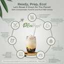 Biodegradable Jumbo Smoothie Straws, Bamboo Fiber Boba Straws - 50 PCS, Extra Wide, 100% Compostable, Plastic-Free, Eco-Friendly Large Wide-Mouthed Straw - 8.25" Long Bamboo Disposable Straw