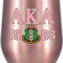 KAIRA Friendship Gifts for Women Aka Sorority Gifts for Women 12oz Wine Tumbler with Lid Coffee Mug Stainless Steel Double Wall Insulated (Rose Gold)