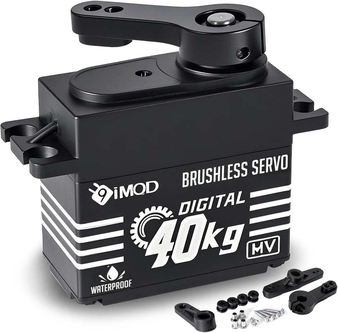 40KG Waterproof Brushless Servo Full Metal Gear Digital Servo High Torque Fast RC Steering Servo for 1/8 1/10 1/12 Scale RC Car, R/C Model DIY Car Robot High Speed servo, Control Angle 270