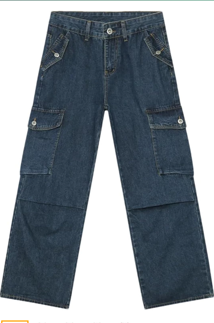 Brand: Generic
Men Straight Pleated High Tube Large Pocket Street Work Wear American Jeans Wide Leg Denim Pants Size XL