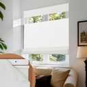 Atxbyoh No Drill Cordless Roman Shades for Windows No Tools Roman Shades, Blackout Fabric Blinds for Indoor Windows, UV Protection, Privacy, Thermal Insulation Roman Blinds, Easy to Install