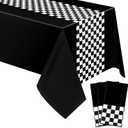 Irenare 3 Sheets Car Birthday Party Supplies Racing Party Decorations Road Tablecloth Racetrack Table Runner Table Covers for Kids Boy Car Theme Birthday Favors, 54 x 108 Inch (Black)