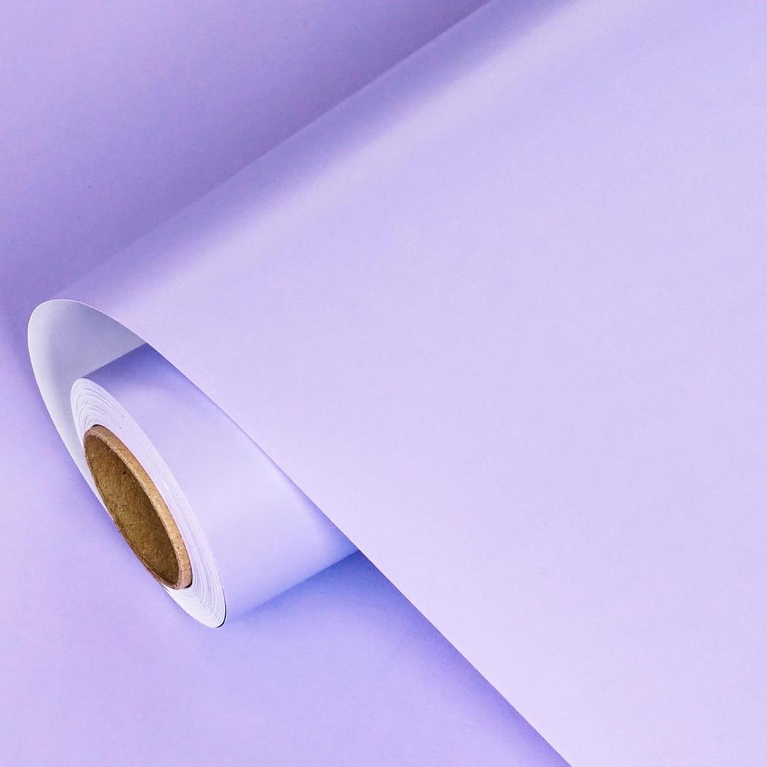 LeZakaa Violet Wrapping Paper Roll - Solid Colored Paper for Birthday, Valentine's, Mother's Day, Holiday - 17 inches x 32.8 Feet (47.23 sq.ft.)
