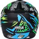 Youth Sport Full-Face Helmet for BMX, Mountain Bike & Off-Road Motocross Helmet, DOT Certified Motorcycle Helmet for Dirt Bike & ATV, Lightweight and Comfortable, 4-Piece Set, Large