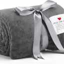 Prayer Comfort Blanket for Men Women 60"x80" Inspirational Healing Sherpa Blanket Flannel Throw with Motivational Quotes Message for Chemo Patient Surgery Recovery Cancer Care Gift(Light Grey)