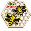 Bee Ornament for Christmas Tree, Honeycomb Xmas Hanging Ornaments, Animal Insect Bumblebee Decor, Beekeeper Gifts, Gift for Bees Lovers, Girls, Women, Kids, Friends, Honey Bees Keepsake, Bee Merry