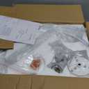 VILUXY Drum Fabric Pendant Light Farmhouse White Chandelier Double Drum Shade Hanging Ceiling Light Fixture 3 Lights Linen for Bedroom Dining Room Living Room Entryway