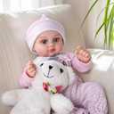 BABESIDE Baby Dolls, 15-Inch Realistic Cute Soft Cloth Body Baby Doll Real Life Baby Dolls with Accessories in Rainbow Plush Bear Outfit for 3+ Year Old Girls Gifts, Pretend Play, Collection