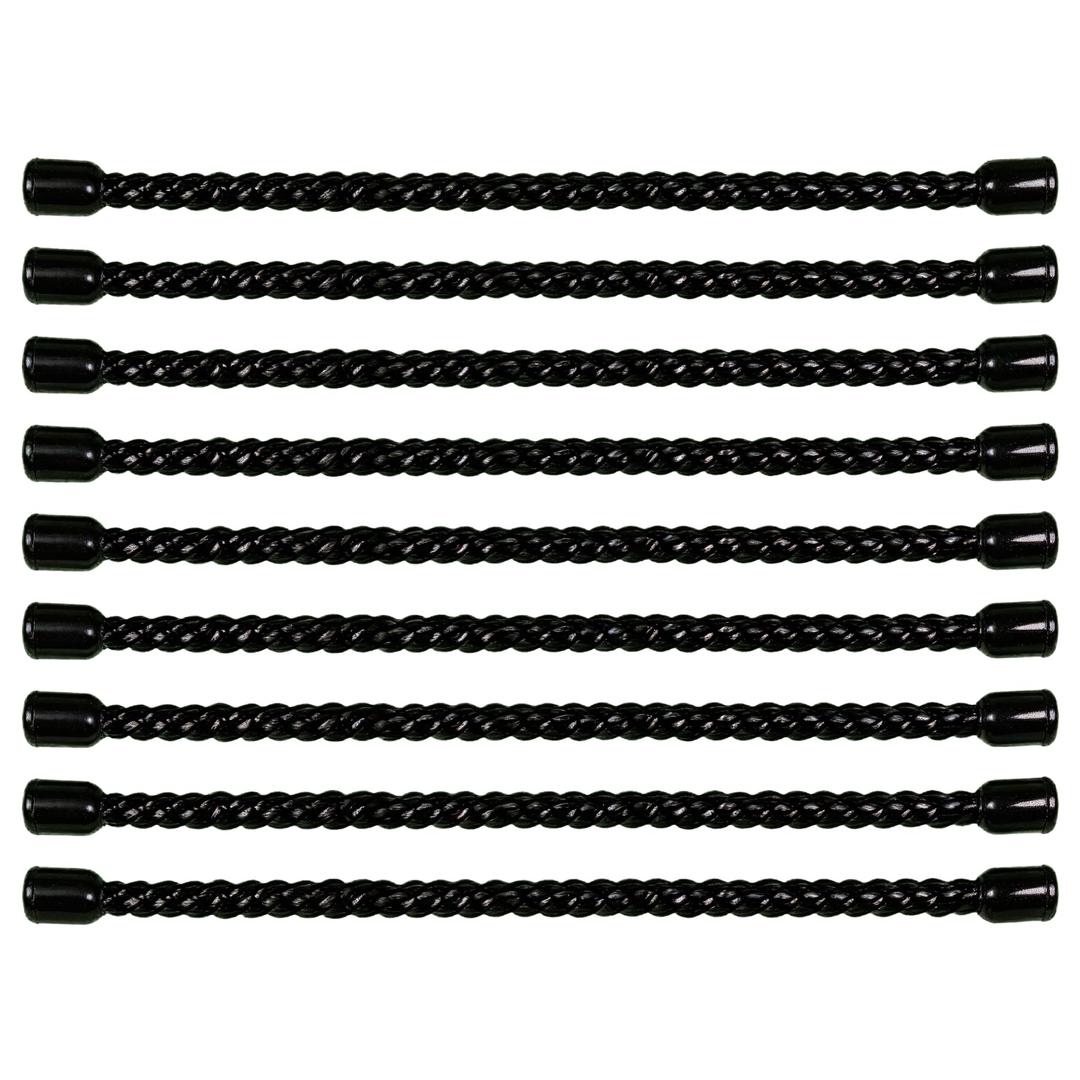 9pcs Silicone Cable Ties, 6-Inch Reusable Cable Zip Ties, Bendable Rubber Twist Ties, for Organizing, Bundling and Hooking (Black, 6in (9pcs))