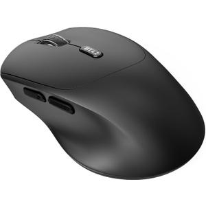 Bluetooth Silent Mouse, Ergonomic Computer Mouse with Side Buttons, BT4.2 Quiet Mice Without USB Receiver, 18 Months Battery Life, Compatible with Chromebook, Laptop, Tablet - Black