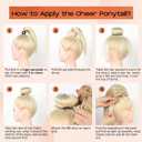 SEIKEA Cheer Ponytail Hair Piece, Lightweight Curly Cheerleader Hairpiece Realistic Natural Soft 14" Ponytail Extension for Cheerleader Competition Dance for Girls Teens Dark Brown