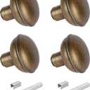 2 Pack Vintage Antique Brass Door Knob Set with Spindle, Vintage Old Style Door Knobs Replacement Set for Mortise Lock Interior Doors
