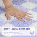 GRANNY SAYS Checkered Purple Bathroom Rugs, 32" x 20", Non-Slip Bath Mats for Bathroom, Plush Shag Absorbent Microfiber Ultra Soft Bath Mat, Cute Washable Rug for Tub, Shower, Bedroom (1'8" x 2'8" (Rectangular))