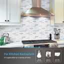 Art3d 10-Sheet Peel and Stick Backsplash Tile in White Marble, Self-Adhesive Wall Tiles Stick on Kitchen Laundry Room RV Renter - 12 x 12 Inch