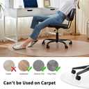WASJOYE Office Chair Mat for Hard Floor, 36" Round Transparent Hard Floor Protector Cover Home Floor Mat for Computer Desk Rolling Chair