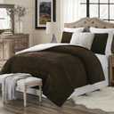 Swift Home King Comforter Set, Reversible Faux Fur Sherpa, Chocolate, King/Cal King