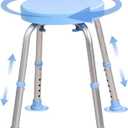 Shower Chair, 360 Rotating Shower Stool, 6-Level Adjustable Height Bath Seat, 330 lbs Weight Capacity, Anti-Slip Shower Bench for Elderly Seniors Disabled, Easy Setup Assembly Bathroom Safety Chair