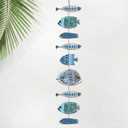 Novabright Wooden Fish Hanging Wall Decor Nautical Rustic Fishing Wood Sculpture Decorations Beach Coastal Theme Farmhouse Hanging Sign for Home Bathroom Bedroom Lake House(Blue)