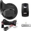 12V Universal UTV Horn Kit With Rocker Switch Compatible with Polaris RZR Ranger General, Kawasaki Teryx, Can Am Maverick, Arctic Cat Wildcat, Yamaha Rhino
