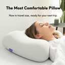 Cushion Lab Travel Deep Sleep Pillow Compact Memory Foam Neck Pillow for Sleeping, Portable Pillow for Hotels, Camping, Side & Back Sleepers, On-The-Go Wellness Green
