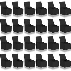 24 Pcs Black Raffle Boxes, 6.5 x 4.5 x 4.5 Inch Ballot Boxes with Slot for Ticket, Professional Style Storage Boxes for Collecting Business Cards, Voting Contest, Charity Box