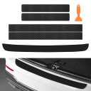 PWOSSYG Car Rear Bumper Protector Guard, 4PCS Car Door Sill Protector,Anti-Scratch Abrasion Rubber Trunk Door Entry Sill Guard, Non-Slip Vehicle Trim Cover Protection Strip.