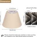 Seaside village Small Lamp Shades for Table Lamp, Natural Linen Lamp Shades Set of 2, 5.5" Top x 10" Bottom x 6.6" High, Brown Burlap Lampshade Replacement, Spider, Bulb Clip Adapters Included