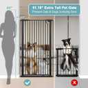 51.18" Extra Tall Pet Gate for Cats Dogs-29.6"-48.4" Extra Wide Baby Cat Gate for Stairs and Doorways-1.37" Ultra Narrow Spacing Dog Gate Dog Door with One-Handed Operation(29.6"-48.4")