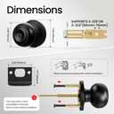 3 Pack Keyed Matte Black Door Knob with Lock Key for Bedrooms Bathroom Closet Pantry Office Standard Indoors Exterior Interior Door Knobs for Doors Hardware Locking Door Handle Keys House Home Decor