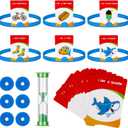 Sumind Headband Game Fun Heads Up Guessing Game Quick Question Cards Set Includes Headbands, Picture Cards, Scoring Coins, Sand Clock(Cute Style)