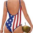 Zando One Piece Swimsuit Women Tummy Control Bathing Suit for Womens One Piece Swimsuits Sexy Swim Suits for Women 2025 (Small, American Flag)