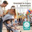 Beberoad Love R2 Small Travel Stroller Compact Strollers Foldable Lightweight Baby Stroller for Airplane, Infant with Adjustable Backrest, Cup Holder and Waterproof Canopy, Gray