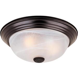 Designers Fountain 13 inch, Modern 2-Light Flush Mount Ceiling Light Fixture, Alabaster Glass Shade, for Bedroom, Hallway, Indoor Room Lighting, Durable Steel, Easy Install, Bronze, 1257M-ORB-AL