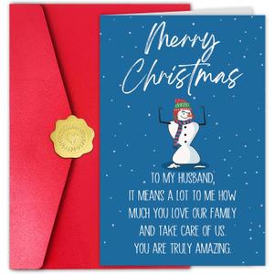 Romantic Christmas Card for Husband, Funny Christmas Card for Him Men, Xmas Cards Gift from Wife Women (#41)