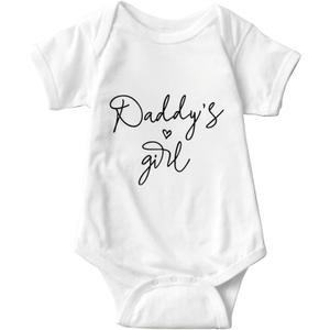listery Daddys Girls Baby Bodysuit Daddy's Girl Newborn Daddy's Little Girl Baby Bodysuit (White), 3M