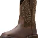Ariat Men's Groundbreaker Wide Square Toe Work Boots (11.5 Wide, Brown)