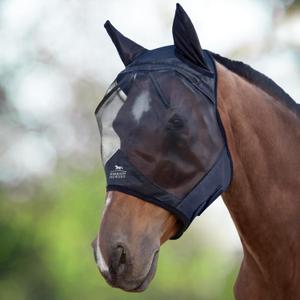 Harrison Howard CareMaster Horse Fly Mask Half Face with Ears Black Large Full Size