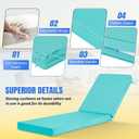 Basic Beyond Chaise Lounge Cushions Outdoor, 3-Layer Waterproof Outdoor Furniture Cushions with Removable Cover and 4 Ties, 72"x21"x3" Patio Lounge Chair Cushions for Outdoor Furniture, Teal