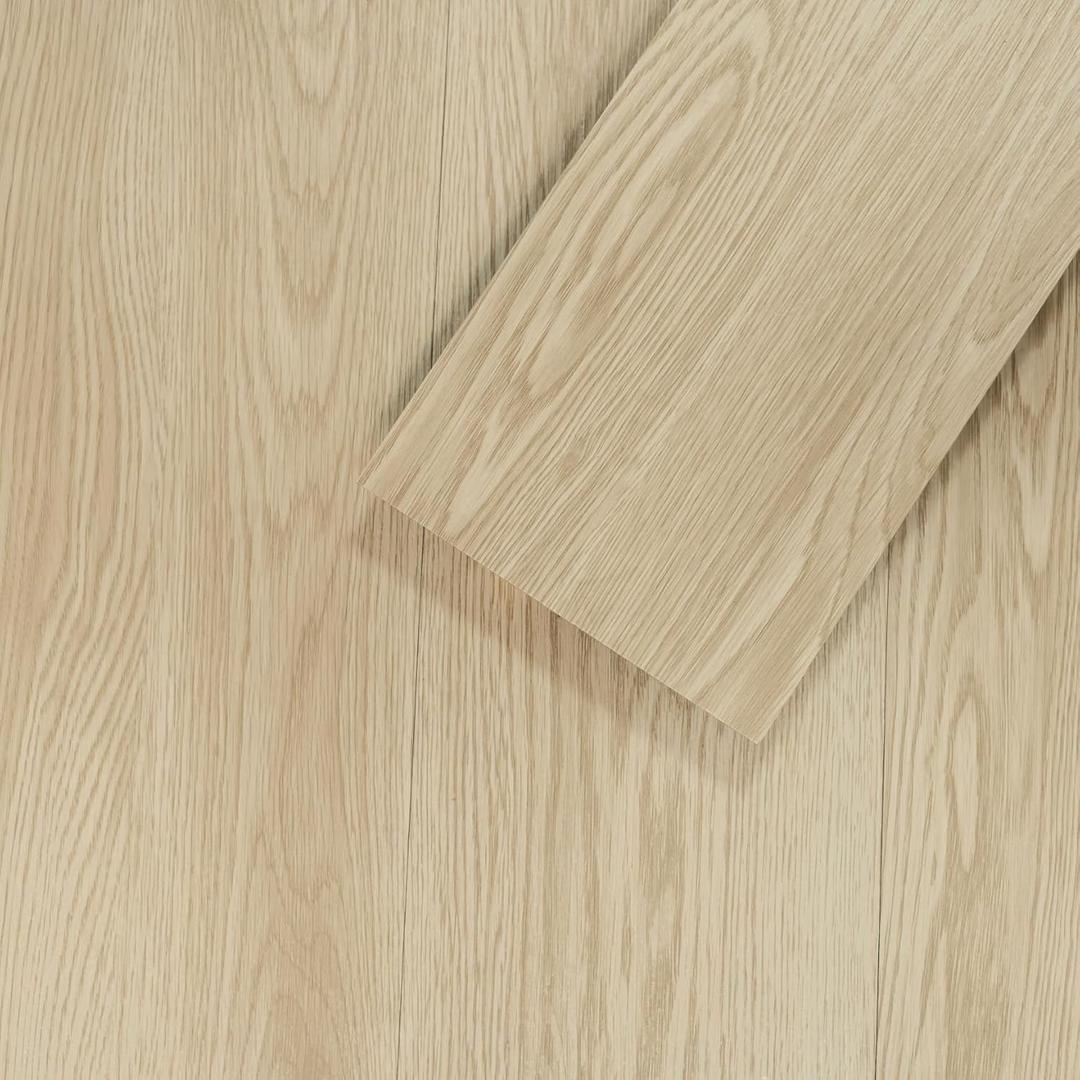 Mysflosy Peel and Stick Self-Adhesive Vinyl Flooring Plank, 12-Pack - 6 x 36 inch, Natural Wood Grain Flooring Waterproof for DIY Installation, Cover 18 Sq. Ft, Light Brown