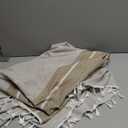 JIALE Tablecloths for Rectangle Tables, Cotton Linen Table Cloth Waterproof Tablecloth Wrinkle Free Farmhouse Dining Tables Cover, Soft Fabric Table Cloths with Tassels, Brown, 55" X 70", 4-6 Seats