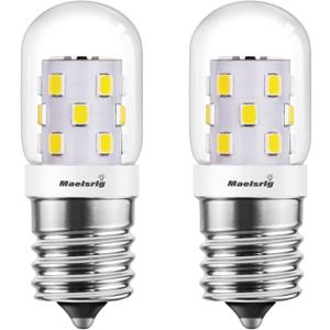 LED Microwave Light Bulbs Under Hood 40W Equivalent, E17 LED Bulb Dimmable for Range Hood, 3W 380 Lumens, LED Appliance Light Bulb Over Stove, Daylight 5000K, 2 Pack