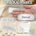 Hicarer 5 Pcs Stainless Steel Chain Signs 3-1/2 x 1-3/8 Beverage Table Display Hanging Chain Sign(Coffee, Decaf, Hot Water, Hot Tea, Iced Tea)
